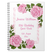 かわいらしいピンクの角の花束の第18誕生日 ノートブック (正面)