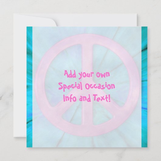 かわいらしいピンクの青抽象的なExplosioをピースサイン セーブザデート (裏面)