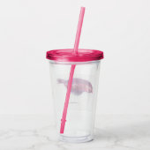 かわいらしいピンクの鳥 アクリルタンブラー (裏面)