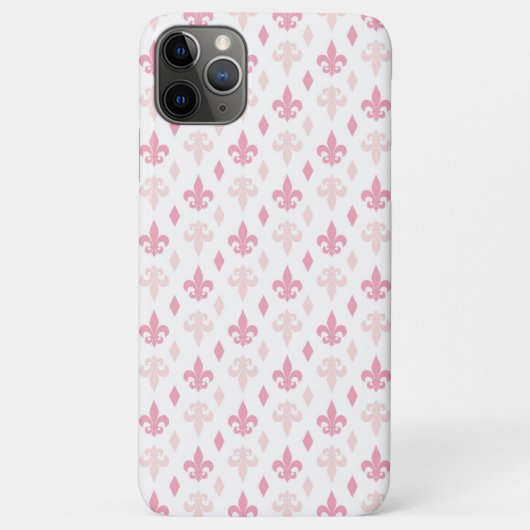 かわいらしいピンクの(紋章の)フラ・ダ・リパターン Case-Mate iPhoneケース (裏面)