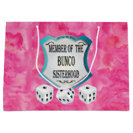 かわいらしいピンクのBuncoのサイコロのおもしろいの女の子夜 ラージペーパーバッグ