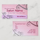 かわいらしいピンク及びプラムビジネス及びアポイントメントカード 予約カード (正面/裏面)