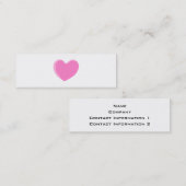 かわいらしいピンク愛中心 スキニー名刺 (正面/裏面)