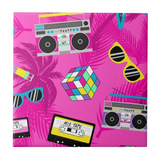 かわいらしいピンク80s タイル (正面)