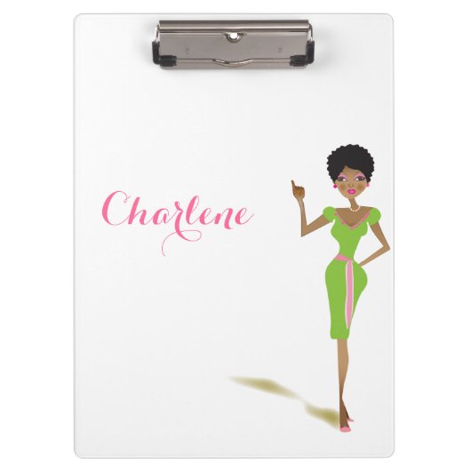 かわいらしいピンク クリップボード (正面)