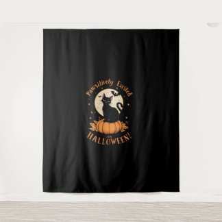 かわいらしいファンシー猫かぼちゃのこうもり タペストリー