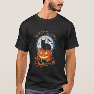 かわいらしいファンシー猫かぼちゃのこうもり Tシャツ