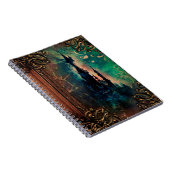 かわいらしいファンタジーの城の古代巻の魔法の本 ノートブック (右側)