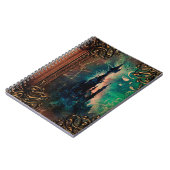 かわいらしいファンタジーの城の古代巻の魔法の本 ノートブック (左側)