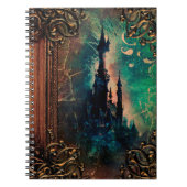 かわいらしいファンタジーの城の古代巻の魔法の本 ノートブック (正面)