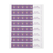 かわいらしいフクロウの先生の紫色の覆いのラベル ラップアラウンドラベル (シート)