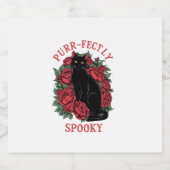 かわいらしいフローラ黒猫H スパークリングワインラベル (シングルラベル)