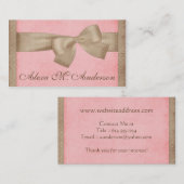 かわいらしいブラウンの弓名刺 名刺 (正面/裏面)