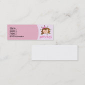 かわいらしいブルネットのプリンセスの細いプロフィールカード スキニー名刺 (正面/裏面)