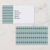 かわいらしいブルーグレーのアズテック人編むパターンギフト 名刺 (正面/裏面)