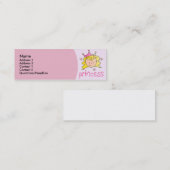 かわいらしいブロンドのプリンセスの細いプロフィールカード スキニー名刺 (正面/裏面)
