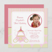 かわいらしいプリンセスの写真の誕生日の招待状 招待状 (正面/裏面)