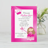かわいらしいプリンセスの誕生日のパーティの招待状 招待状 (スタンド正面)