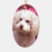 かわいらしいプードル セラミックオーナメント (左)