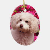 かわいらしいプードル セラミックオーナメント (裏面)