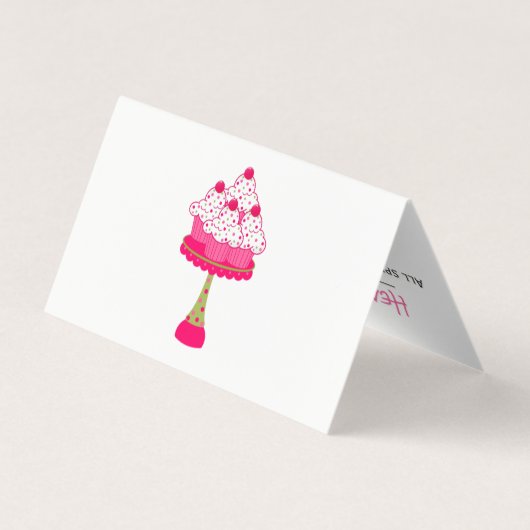 かわいらしいベーカリーのロイヤリティによって折られる名刺 名刺 (裏面)