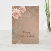 かわいらしいベージュ色のタンの花の母の日 カード (正面)