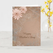 かわいらしいベージュ色のタンの花の母の日 カード (黄色い花)