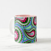 かわいらしいペイズリーのマグ ツートーンマグカップ (正面左)