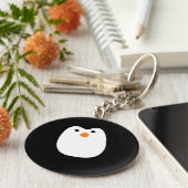 かわいらしいペンギン顔 キーホルダー (側面)