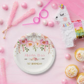 かわいらしいボヘミアの花のDreamcatcher/ピンク及び金ゴールド ペーパープレート (パーティー)