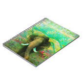 かわいらしいボヘミア象のターコイズの種族パターン ノートブック (左側)