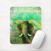 かわいらしいボヘミア象のターコイズの種族パターン マウスパッド (マウス)