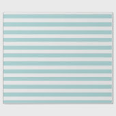 かわいらしいミントおよび白のストライプ ラッピングペーパー (フラット)