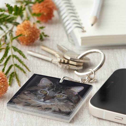 かわいらしいメインのあらいぐまの子猫猫Keychain キーホルダー (正面右)