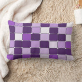 かわいらしいモザイク・タイルパターン紫色の薄紫のラベンダー ランバークッション (ブランケット)