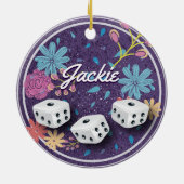 かわいらしいモノグラムBuncoかBuncoのオーナメント セラミックオーナメント (裏面)