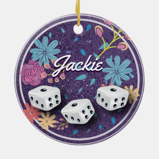 かわいらしいモノグラムBuncoかBuncoのオーナメント セラミックオーナメント (裏面)