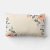 かわいらしいモモの花柄|の祖母 ランバークッション (裏面)