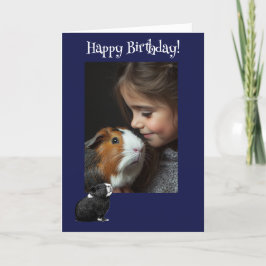 かわいらしいモルモットおもしろいフォト誕生日カード シーズンカード