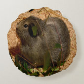 かわいらしいモルモット茶色の ラウンドクッション (裏面)