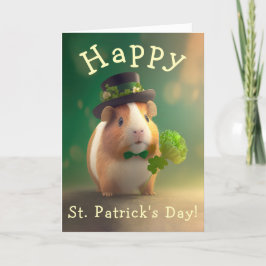 かわいらしいモルモットGood Tidings St. Patrick's Day シーズンカード