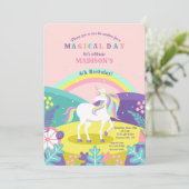 かわいらしいユニコーンの招待状 招待状 (スタンド正面)