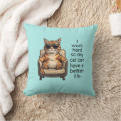 かわいらしいライトブルーキャットボス装飾用クッション クッション (ブランケット)