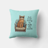 かわいらしいライトブルーキャットボス装飾用クッション クッション (裏面)