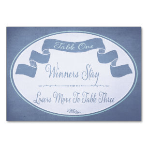 かわいらしいリボンのBuncoのテーブルカード#1 テーブルナンバー