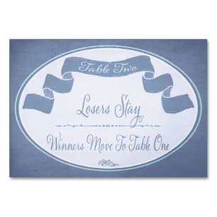 かわいらしいリボンのBuncoのテーブルカード#2 テーブルナンバー