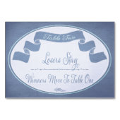 かわいらしいリボンのBuncoのテーブルカード#2 テーブルナンバー (裏面)