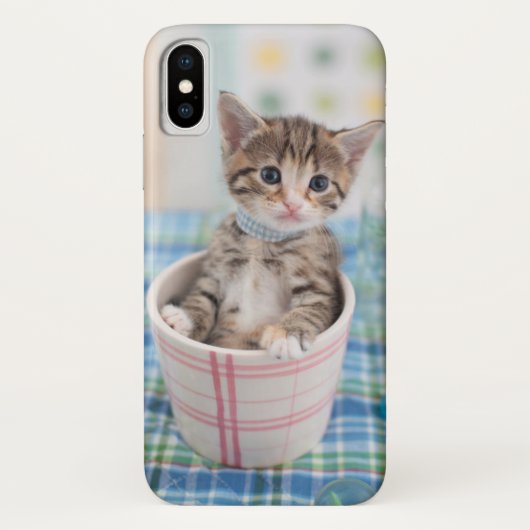 かわいらしいリボンを持つMunchkinの子ネコ Case-Mate iPhoneケース (裏面)