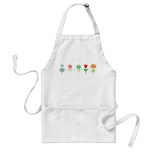 かわいらしいレトロの民俗花 スタンダードエプロン (正面)