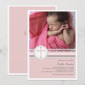 かわいらしいレースの写真の《キリスト教》洗礼式や命名式の招待状 招待状 (正面/裏面)